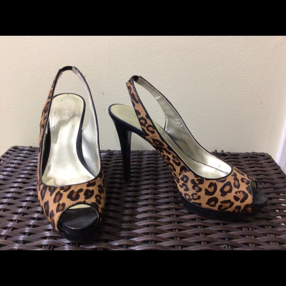 Leopard Print Guess High Heels